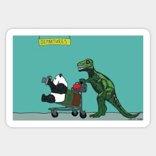 Dinosaur & Panda go on holiday Sticker